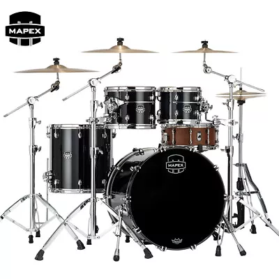 Mapex Saturn Evolution Fusion Birch 4-Piece Shell Pack Piano Black SE504XBPB • $2579