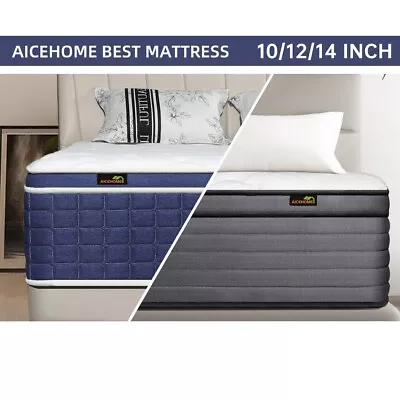 14/12/10'' Gel Memory Foam Mattress Hybrid InnerSpring Twin Full Queen King Size • $267.90