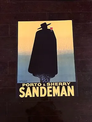 Porto & Sherry Sandeman Vintage Food & Wine Poster Size 18X24 • $5