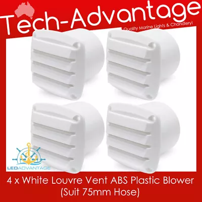 $20.65 • Buy 4 X WHITE BILGE BLOWER 75MM (3 ) TAIL END EXHAUST VENT - BOAT/CARAVAN/YACHT
