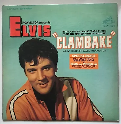 $75 • Buy Elvis Presley - Clambake - 1967 - FIRST PRESS W/ Hype Sticker & Bonus Picture