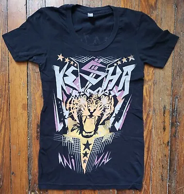 £12.16 • Buy Ke$ha Kesha 2010 Concert Tour T-Shirt Tee Women’s S Animal Tiger Tour Venues