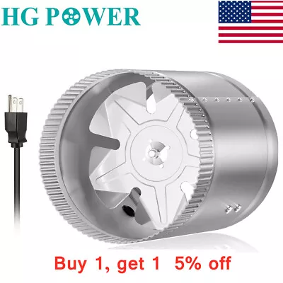 HG POWER Inline Fan 4/ 6in 240CFM Duct HVAC Exhaust Fan Low Noise For Grow Tent • $24.65