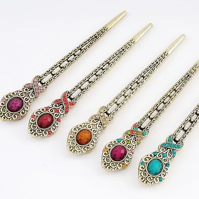 £6.99 • Buy Geisha Asian Beauty Crystal Bejewelled Kitsune Hime Fox Princess Hair Stick Pin
