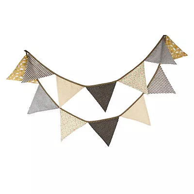 3.2M Brown Bunting Cotton Flags Banner Garland Party Decor  Photo Prop • $13.95