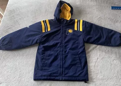 Reebok Indiana Pacers NBA Blue & Yellow Hooded Winter Coat Child Sz 8 • $24.99