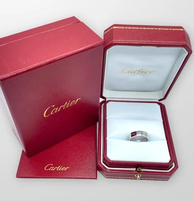 £895 • Buy 18ct White Gold Cartier Love Ring, 750, 18k, UK Size N, UK Hallmarked, Used, Box