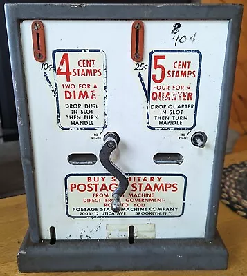 Vintage 4 & 5 Cent Stamp Double Slot Stamp Machine Brooklyn NY Sold AS IS Parts • $199.99