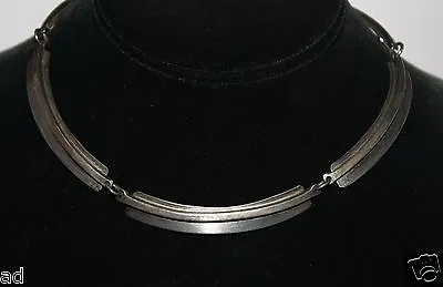 Vintage Modernist Sterling Silver Choker Necklace Signed ED WIENER American 15 L • $1350