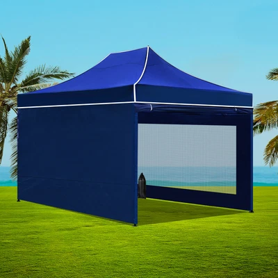 $200.48 • Buy Instahut Gazebo Pop Up Marquee 3x4.5 Folding Wedding Tent Gazebos Shade Blue