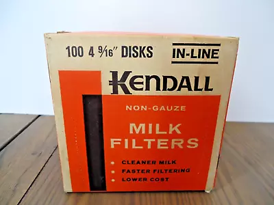 Vintage Kendall Milk Filters Non-Gauze Unopened Sealed 100 Count 4 9/16  Disks • $15