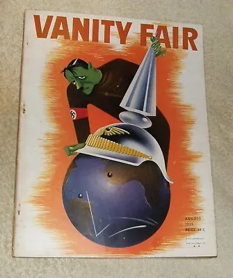 Vanity Fair August 1935 Hitler Cover Cartoon Coney IslandHollywood Soviet Union • $95