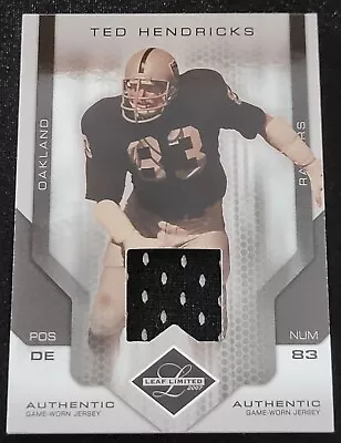 Ted Hendricks 2007 Leaf Limited Authentic Game-Worn Jersey 39/100 - Raiders • $19.99