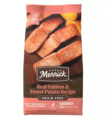 Merrick Grain-Free Real Salmon & Sweet Potato Recipe Dry Dog Food 22-lb Bag • $49.13