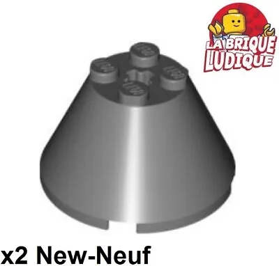 LEGO 2x Cone 4x4x2 Axle Hole Axle Dark Grey/Dark Bluish Gray 3943b New • $2.75