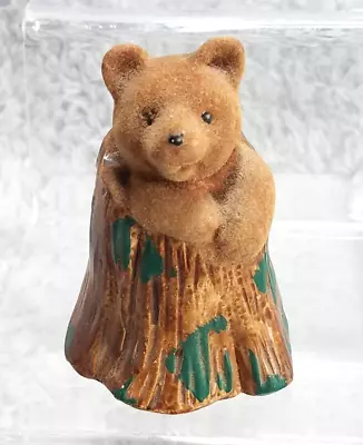 Vtg Victoria Ceramics BEAR IN STUMP FIGURINE=Japan=3 X2 =Bear Is Velveteen • $10.50