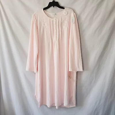 Miss Elaine Nightgown Size 2X L Long Sleeve Cuddle Knit Brushed Inside Out Woman • $39.95