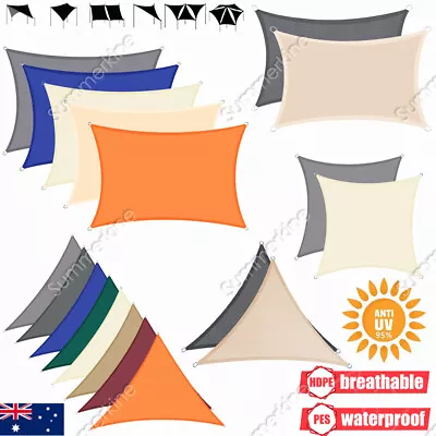 Extra Heavy Duty Shade Sail Shade Cloth Grey Gray Sun Triangle Square Rectangle. • $26.46