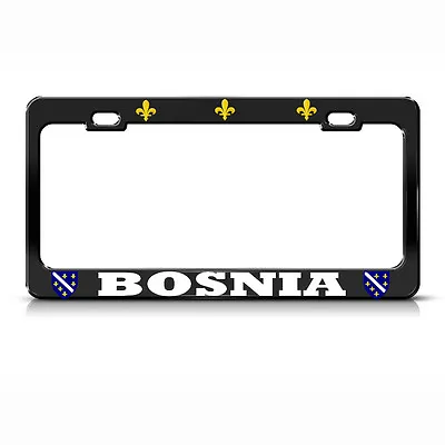 BOSNIAN BLACK License Plate Frame BOSNIA WAR FLAG AUTO SUV Tag Border • $17.99