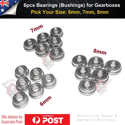 6x 6mm 7mm 8mm Bearings Gen 8 J9 10 M4A1/HK416/ACR Gel Blaster Gearbox Upgrade • $13.95