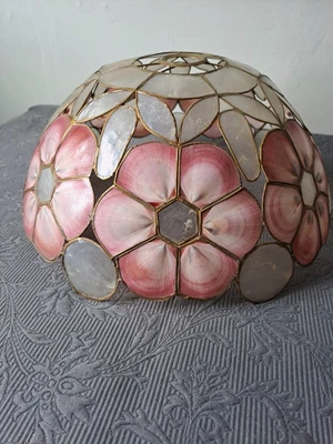 Large Capiz Shell Lightshade Floral Vgc 35cm Diameter  • £15