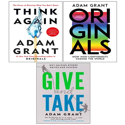 $65.45 • Buy Adam Grant Collection 3 Books Set Originals, Think Again,Give And Take NEW