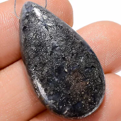 Marcasite Agate Pear Cabochon Drilled Loose Gemstone 32.5 Ct. 30X17X7 Mm A-27316 • £3.34