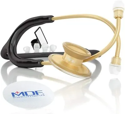 MDF Acoustica Lightweight Stethoscope Adult Dual Head - Color: Gold • $47.93