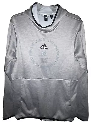 Mens Adidas Gray White Black Cowl Neck Hoodie • $22