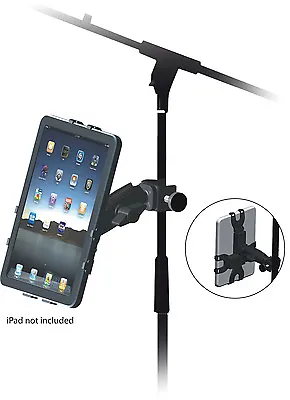 Black Apple IPad 1 2 3 & Tablet Up Right Music Microphone Stand Adaptor Holder • £19.99