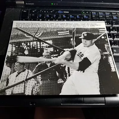 Vintage 1960 Mickey Mantle Yankees World Series Original Wire Photo Forbes Field • $19.99