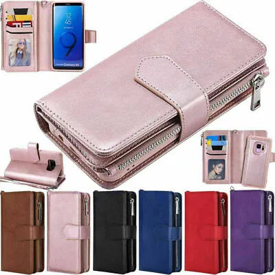 Removable Zipper Leather Wallet Case For Samsung S20 Ultra Plus Note10 S10 S9 S8 • $15.35