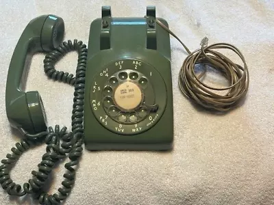 VINTAGE Retro Olive Green-Ma Bell Rotary Desk Phone-Tested-Read Description • $20