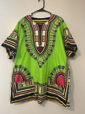 Traditional African Fashion Colorful Dashiki Tribal Hippie Boho Shirt Men's Xxl  • $4.98