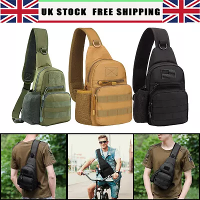 Tactical Sling Chest Pack Bag Molle Daypack Backpack Small Military Shoulder Bag • £8.49