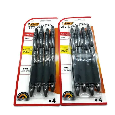 £11.47 • Buy BIC Atlantis Retractable Ball Pens Smooth Bold Point Black 2 Pack Free Shipping