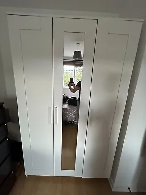 £100 • Buy Ikea Wardrobe - White Colour With 3 Doors & Mirror - Used - Amazing Condition