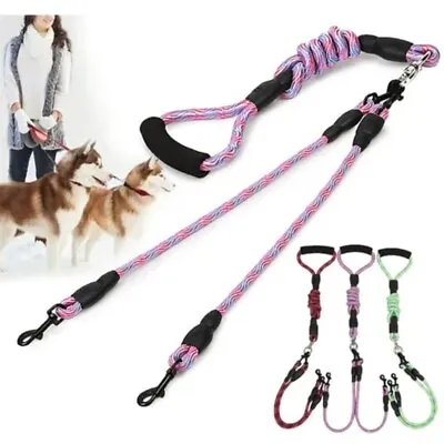 Strong Double Multiple Dual Coupler 2 Way Nylon Dog Pet Walking Leash Lead • £7.59