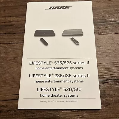 Bose Lifestyle 535 525 Series II Owner’s Guide Manual • $13