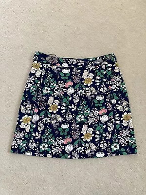 £9 • Buy Oasis Womens BNWT New Navy Blue Floral Lined Cotton A-Line Skirt Size 12