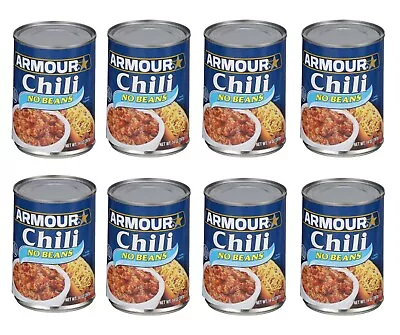 8 Cans Armour Star No-Bean Chili Ideal For Topping Nachos Hot Dogs Rice 14 Oz Ea • $49.99