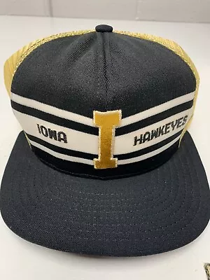 Vintage Iowa Hawkeyes Snapback Hat -ajd Lucky Stripe-ncaa • $29.95