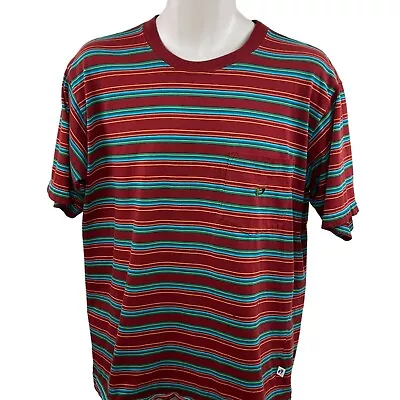 Vtg 80s Hang Ten Pocket T Shirt Mens Large Striped Logo USA Beach Skater Surf • $33.82