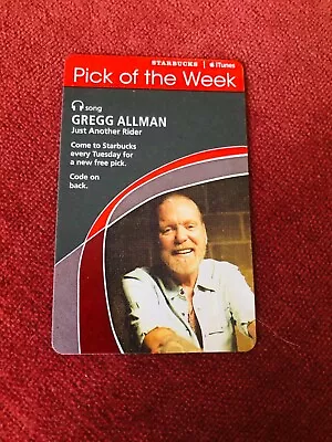 $14.75 • Buy NEW Gregg Allman Starbucks/iTunes Card For  Just Another Rider  Allman Brothers