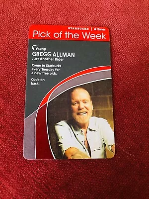 NEW Gregg Allman Starbucks/iTunes Card For  Just Another Rider  Allman Brothers • $16.97