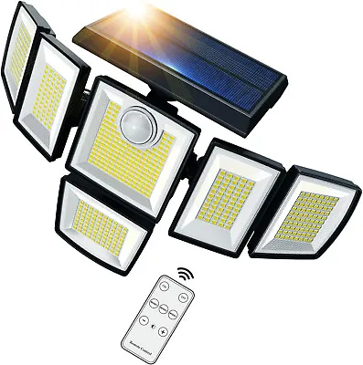 Solar Security Light Outdoor 6 Head 7000K 3000LM LED Motion Sensor IP65 • $29.99