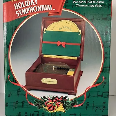 VTG Mr. Christmas Holiday Symphonium Wooden Music Box 16 Songs 1999 NIB • $119.47