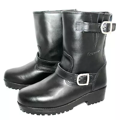 TOURMASTER Vintage 2.0 Motorcycle Engineer Boot Men 8.5 Black Leather Waterproof • $80