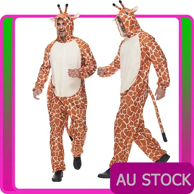 Mens Giraffe Costume Adult Animal Zoo Party Jungle Safari Funny Jumpsuit Unisex • $52.99