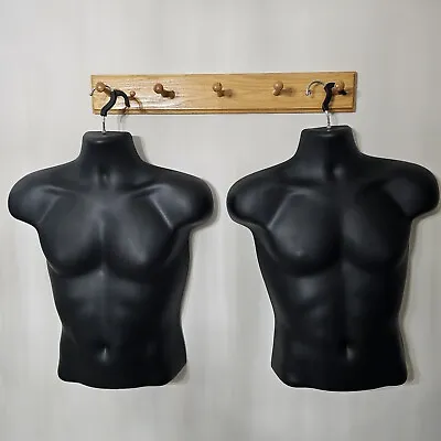 Gray Male 2 Mannequin Hollow Back Body Torso Dress Form & Hanging Hook S-M Size • $39.87